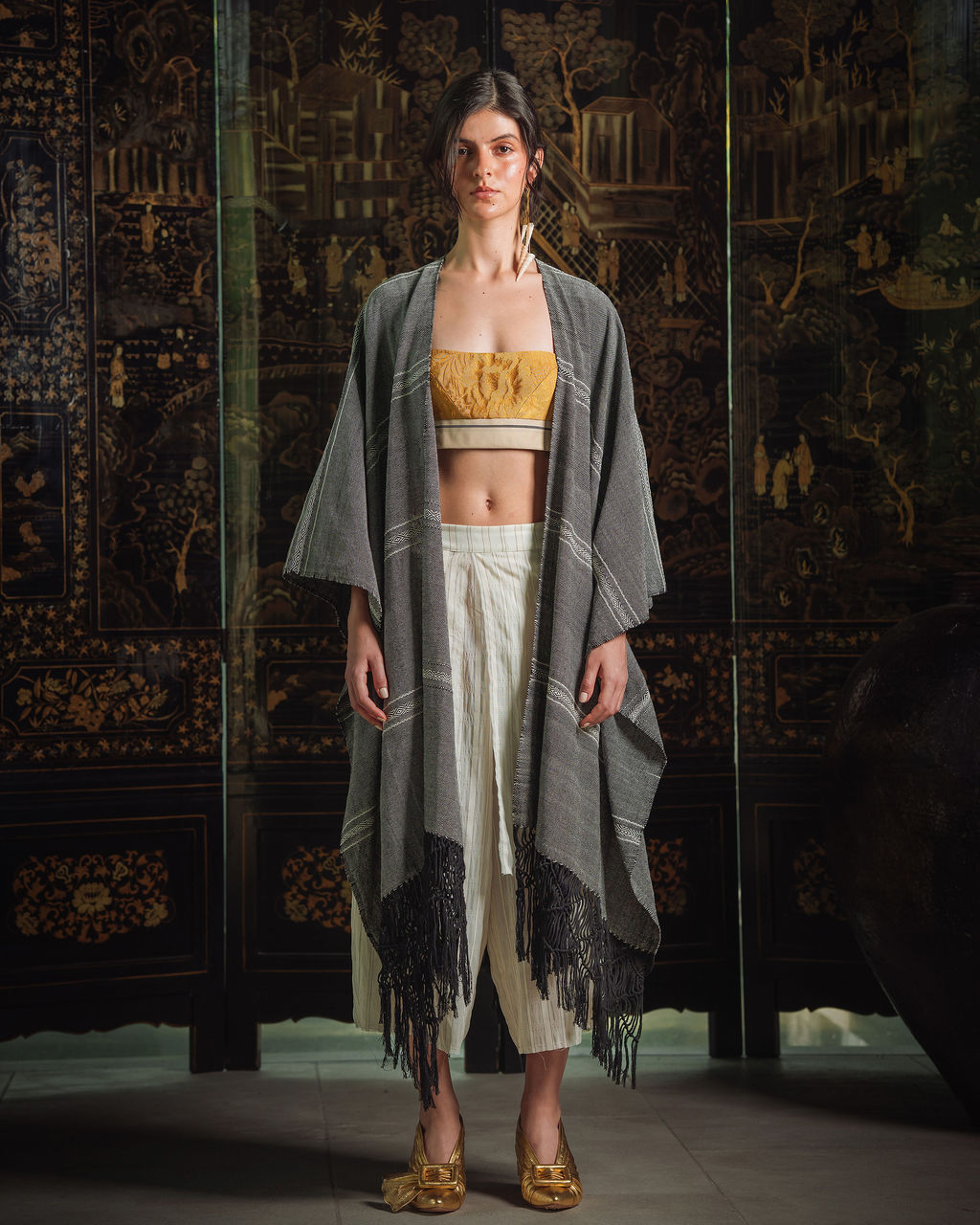 Poncho Kaze - Light Gray