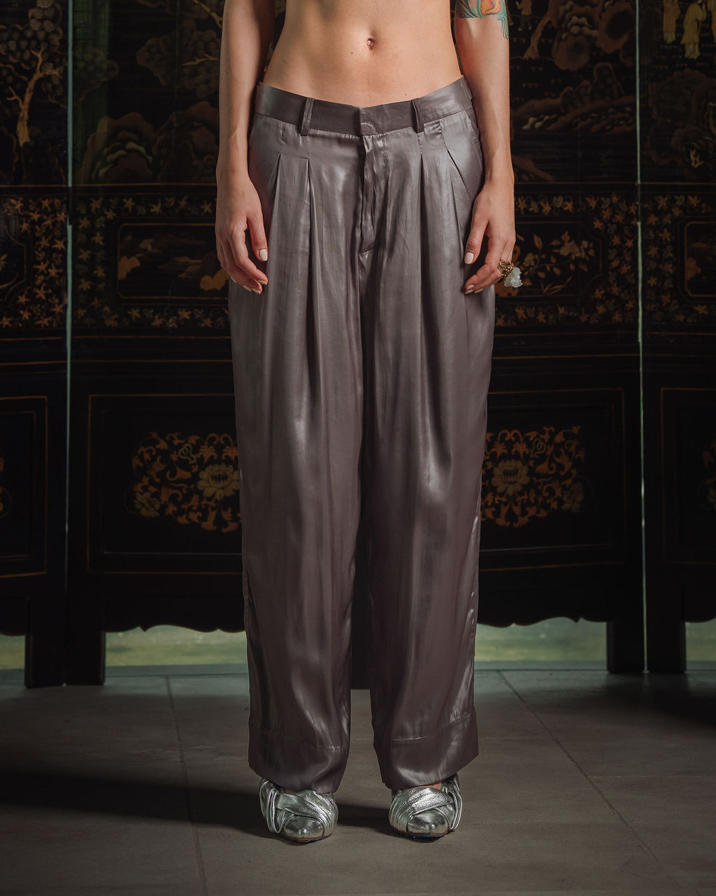 Boyfriend Pants - Liquid Silver