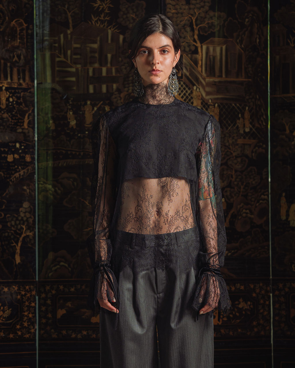Rumi Lace Shirt - Black