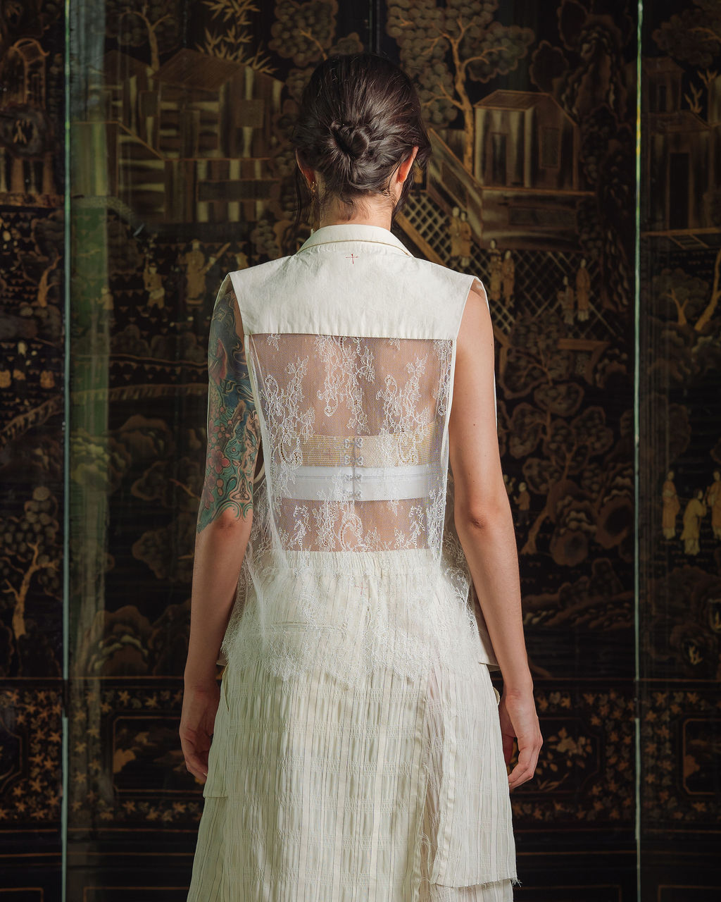 Woolf Lace Vest - White
