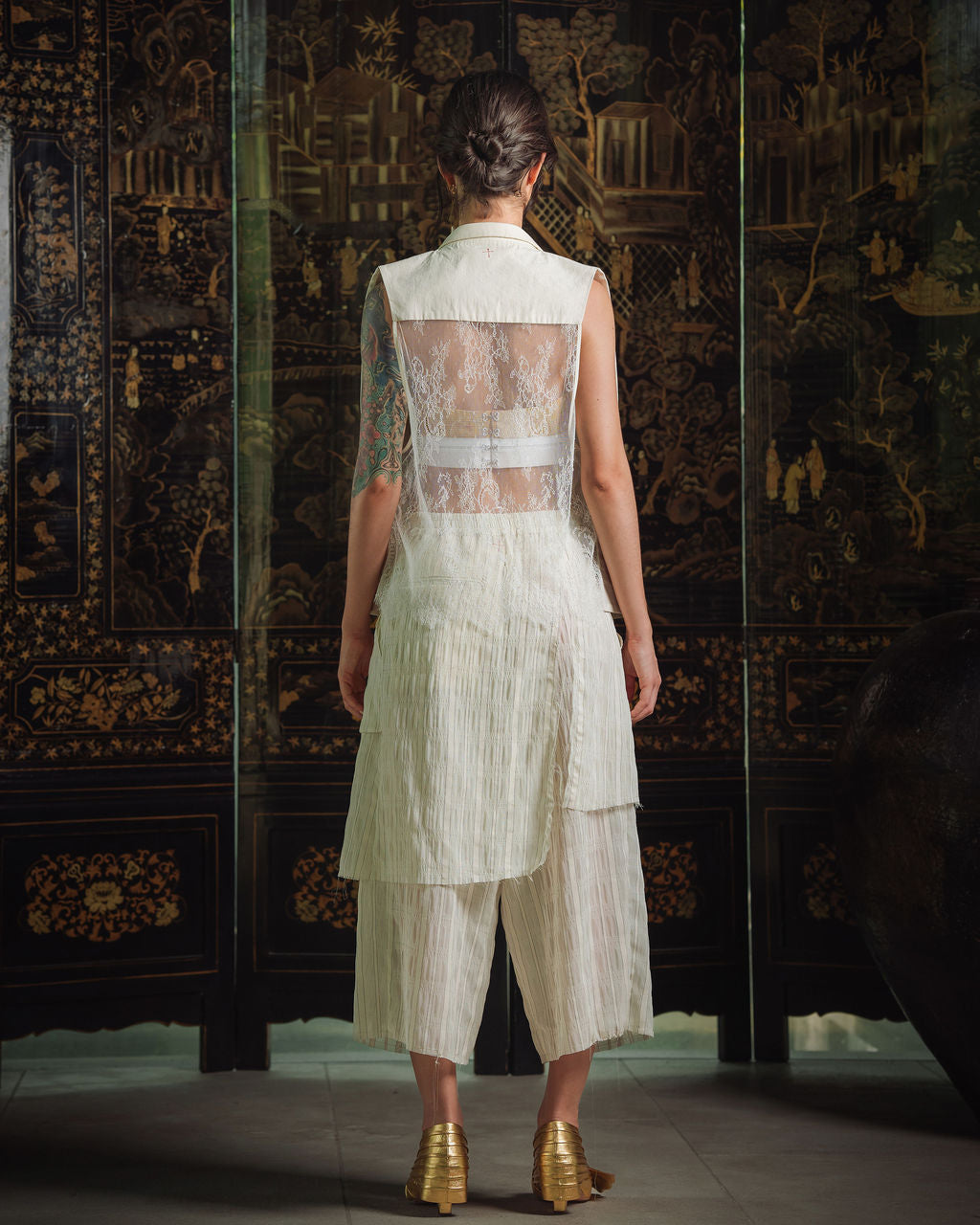 Woolf Lace Vest - White