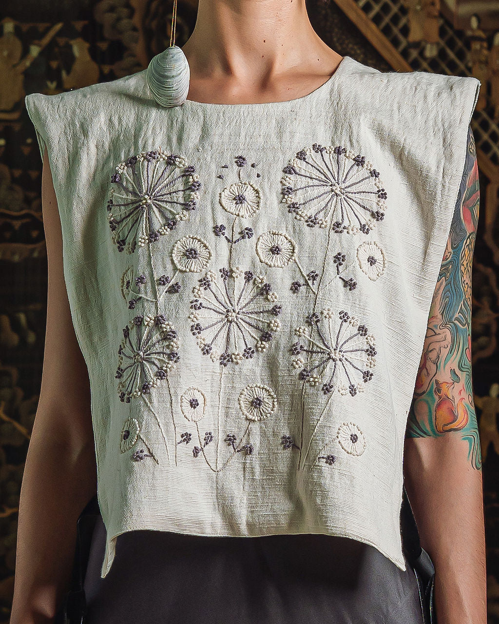 Huipil - White Dandelion